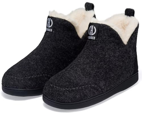 BUGUKI Hausstiefel Herren Plüsch Gefüttert Hüttenschuhe Damen Filz Hausschuhe Hohe Winter Warm Hüttenstiefel Filzpantoffeln Schwarz Gr 46 47 BUGUKI Hausstiefel Herren Plüsch Gefüttert Hüttenschuhe Damen Filz Hausschuhe Hohe Winter Warm Hüttenstiefel Filzpantoffeln Schwarz Gr 46 47 von BUGUKI