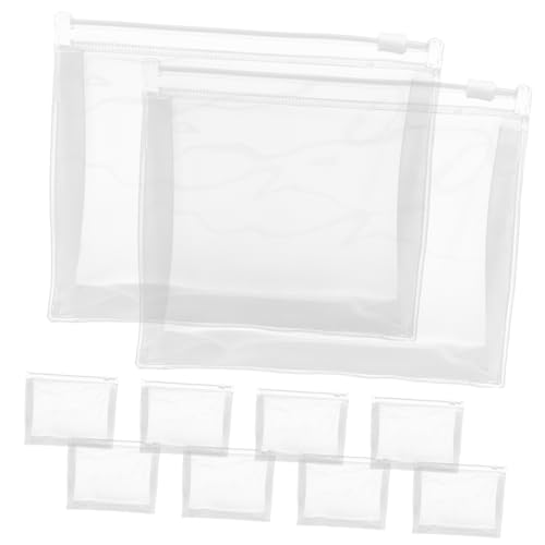BUGUUYO 10 Stück Teiliges Transparentes Reise Kosmetiktaschen mit Reißverschluss Praktische Klare Kulturtaschen für Flugreisen Vielseitige Aufbewahrung von Toilettenartikeln und Make Up von BUGUUYO