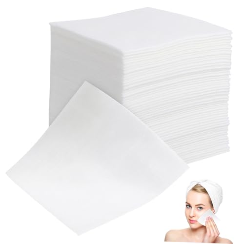 BUGUUYO 100Stücke Gewebte Gesichtspflege Pads Make Up Entferner Pads Hautfreundlich für Sanfte und Porenreinigung für Frauen von BUGUUYO