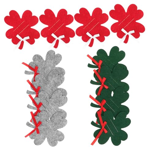 BUGUUYO 12stücke Filz Geldklammern Mit Vierblättrigem Kleeblatt Kreditkartenhalter Für Bargeld Tragbar Zum Einkaufen Und Reisen Rot-grün Kleine Geldbörsen von BUGUUYO