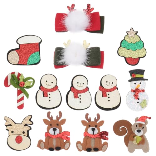 BUGUUYO 13stücke Teiliges Weihnachts-haarspangen Material Für Mädchen Handgemachte Haarschmuck-accessoires Mit Festlichen Motiven Und Langlebiger Verarbeitung Für Kreative Projekte von BUGUUYO
