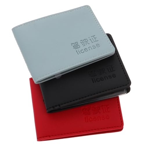 BUGUUYO Führerscheinhalter 3 Stück Aus Kunstleder Dokumentenmappe Für Autozubehör Kfz Zulassungsschutz Eleganter Reisedokumenten Organizer Für Männer von BUGUUYO