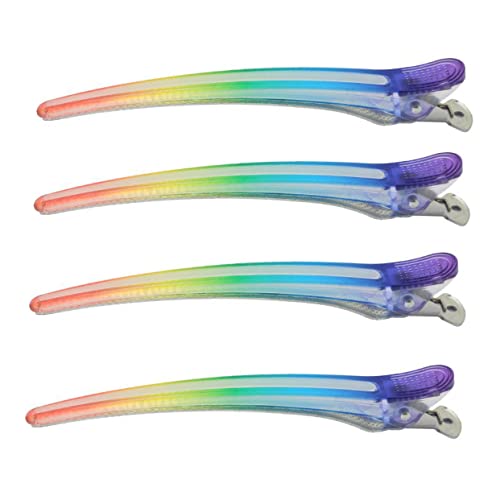 BUGUUYO 4stücke Zubehör Für Heimwerkerbedarf Rostfreie Klammern Regenbogen-haarspangen Professionelle Abteilklammern Salon-styling-tools Für Frauen von BUGUUYO