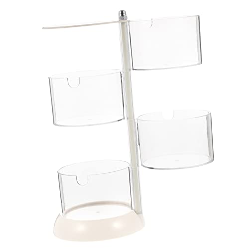 BUGUUYO Rotierender Kosmetik Organizer Für Schminkzubehör Mehrlagige Aufbewahrungsbox Für Make-up Schwämme Und Wattepads Staubdicht Für Schlafzimmer Und Badezimmer von BUGUUYO