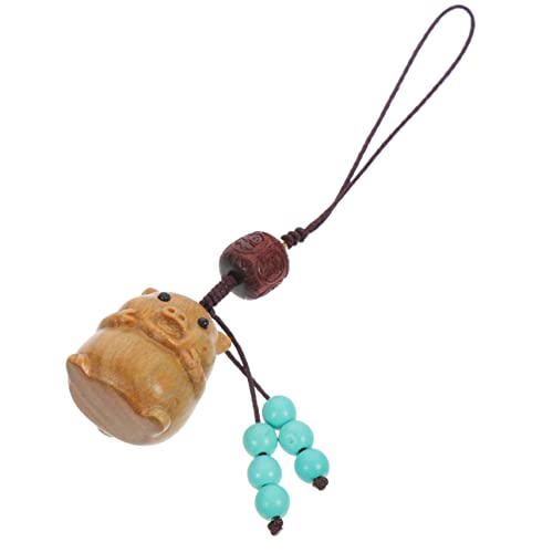 BUGUUYO Schlüsselanhänger Aus Grünem Sandelholz Mit Schweineanhänger Handgeschnitzt Dekorativ Glücksbringer Für Männer Und Frauen Für Schlüssel Taschen Und Autoschlüssel von BUGUUYO