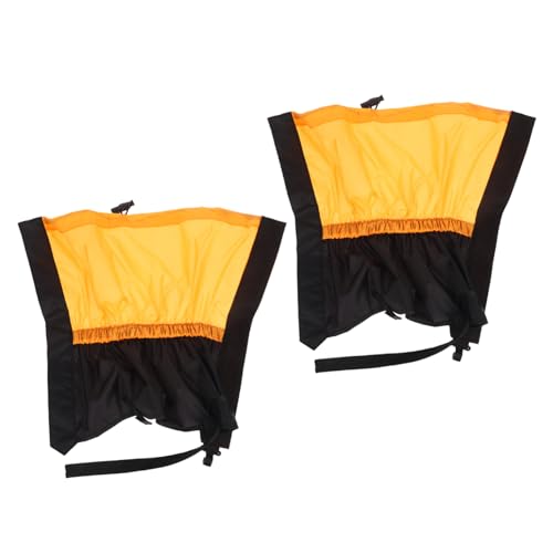 BUGUUYO wasserdichte Outdoor Gamaschen für Damen und Herren Verstellbare Schneegamaschen Sand und Beinschutz Robuste Leichte Beinlinge für Wandern Bergsteigen Wüstentouren Orange von BUGUUYO