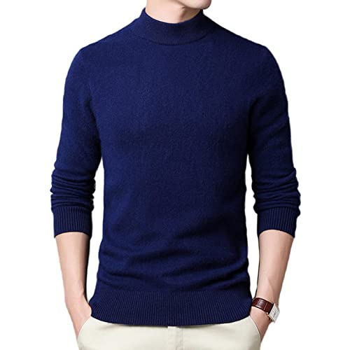 BUJNIE Rollkragenpullover Warm Herren Rollkragen Pullover Verdickung Mittelalter Langarm Top Pullover von BUJNIE