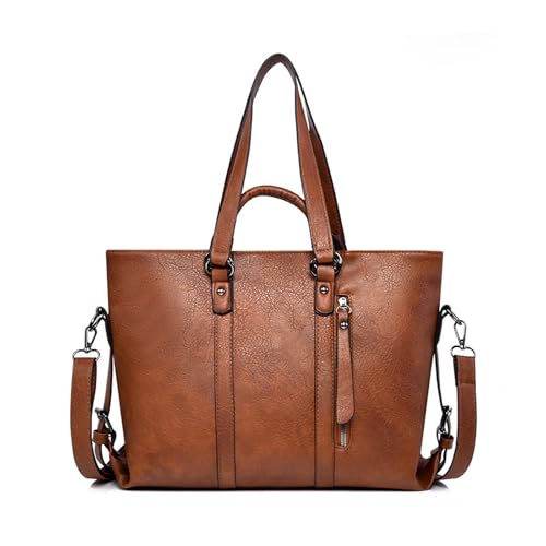 BUKESIYI Damen Tasche Handtasche Umhängetasche Schultertasche Frauen Kulturbeutel Klein PU Leder Weekender DE77456 Braun von BUKESIYI
