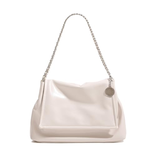 BUKESIYI Damen Tasche Handtasche Umhängetasche Schultertasche Frauen Kulturbeutel Klein PU Leder Weekender DE77459 Nicht-Gerade Weiss von BUKESIYI