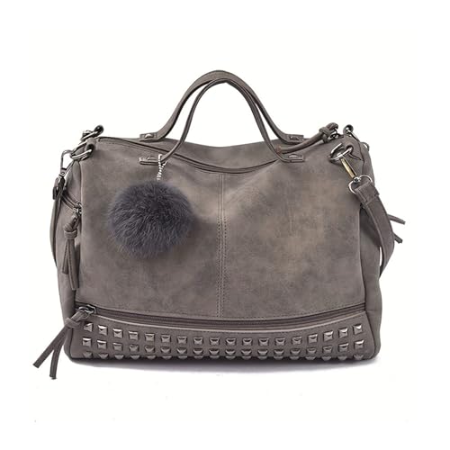 BUKESIYI Damen Tasche Handtasche Umhängetasche Schultertasche Frauen Kulturbeutel Klein PU Leder Weekender DE77465 Grau von BUKESIYI