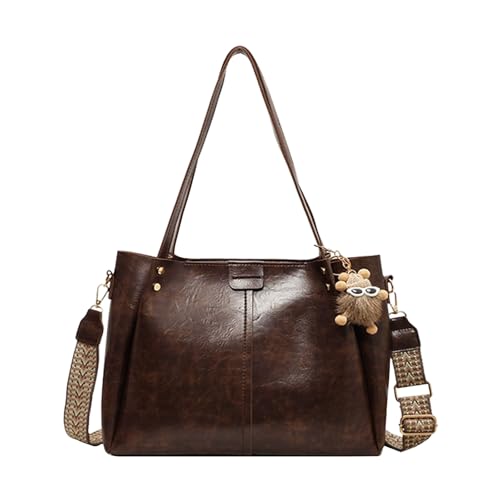BUKESIYI Damen Tasche Handtasche Umhängetasche Schultertasche Frauen Kulturbeutel Klein PU Leder Weekender DE77468 Kaffee von BUKESIYI