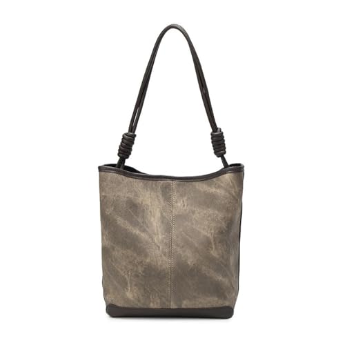 BUKESIYI Damen Tasche Handtasche Umhängetasche Schultertasche Frauen Kulturbeutel Klein PU Leder Weekender DE77469 Kaki von BUKESIYI