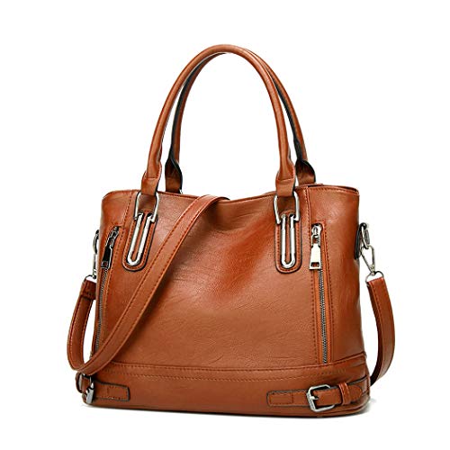 BUKESIYI Damen Tasche Handtasche Umhängetasche Schultertasche Frauen Kulturbeutel Weekender Klein PU Leder DE77212 Braun von BUKESIYI