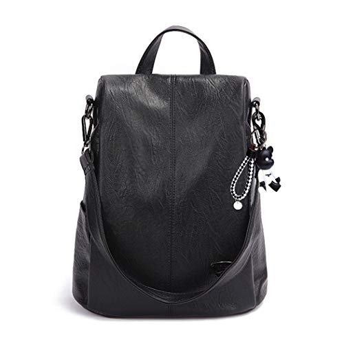 BUKESIYI Damen Tasche Rucksack Handtasche Frauen backpack Klein Anti Diebstahl Schulrucksack Laptop Weekender PU Leder DE78134 Schwarz von BUKESIYI