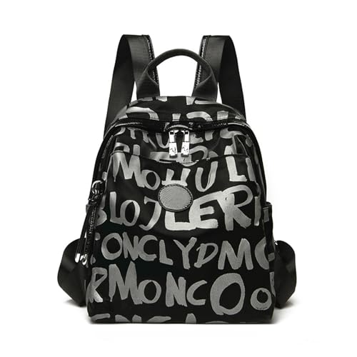 BUKESIYI Damen Tasche Rucksack Handtasche Frauen Nylon backpack Klein Anti Diebstahl Schulrucksack Laptop Weekender DE78576 Schwarz V1 von BUKESIYI