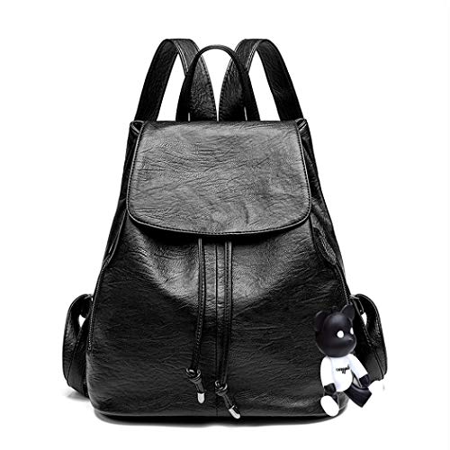 BUKESIYI Damen Tasche Rucksack Handtasche Frauen backpack Klein Anti Diebstahl Schulrucksack Laptop Weekender PU Leder DE78140 Schwarz von BUKESIYI