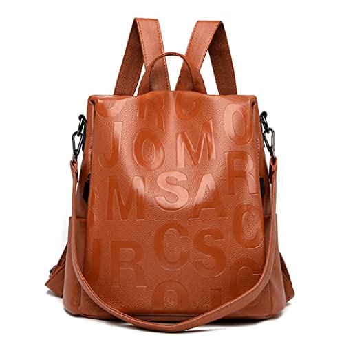 BUKESIYI Damen Tasche Rucksack Handtasche Frauen backpack Klein Anti Diebstahl Schulrucksack Laptop Weekender PU Leder DE78517 Braun von BUKESIYI