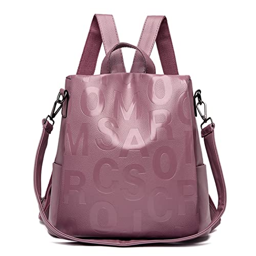 BUKESIYI Damen Tasche Rucksack Handtasche Frauen backpack Klein Anti Diebstahl Schulrucksack Laptop Weekender PU Leder DE78517 Schwarzrot von BUKESIYI