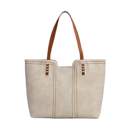 BUKESIYI Damen Tasche Schultertasche Handtasche Frauen Klein PU Leder Weekender DE77466 Nicht-Gerade Weiss von BUKESIYI