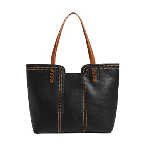 BUKESIYI Damen Tasche Schultertasche Handtasche Frauen Klein PU Leder Weekender DE77466 Schwarz von BUKESIYI