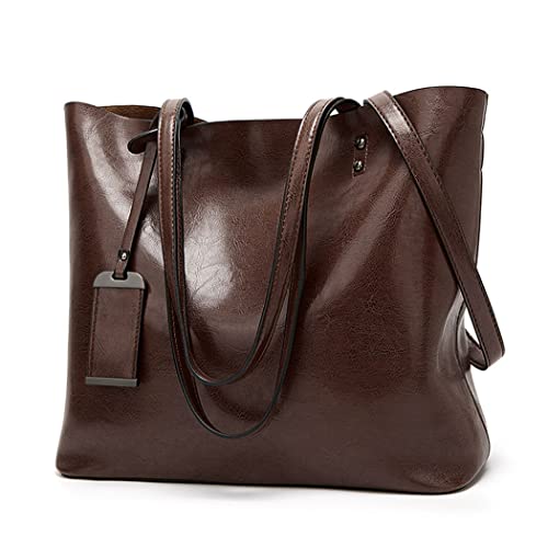 BUKESIYI Damen Tasche Schultertasche Handtasche Frauen Klein Weekender PU Leder DE77302 Kaffee von BUKESIYI