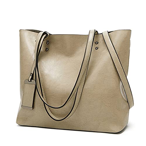 BUKESIYI Damen Tasche Schultertasche Handtasche Frauen Klein Weekender PU Leder DE77302 Kaki von BUKESIYI