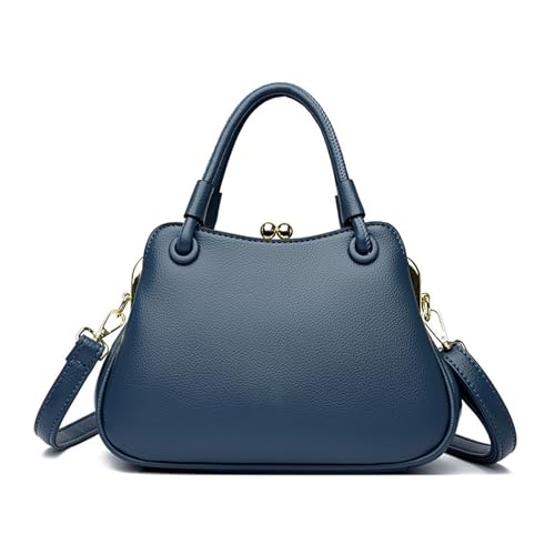 BUKESIYI Damen Tasche Umhängetasche Handtasche Frauen Klein Schultertasche Lack PU Leder Weekender DE77434 Blau von BUKESIYI