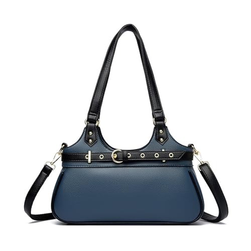 BUKESIYI Damen Tasche Umhängetasche Handtasche Frauen Klein Schultertasche Lack PU Leder Weekender DE77435 Blau von BUKESIYI