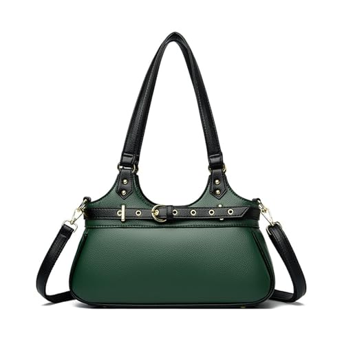 BUKESIYI Damen Tasche Umhängetasche Handtasche Frauen Klein Schultertasche Lack PU Leder Weekender DE77435 Grün von BUKESIYI