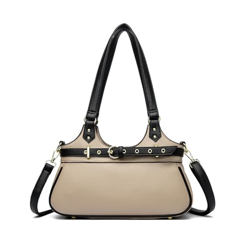 BUKESIYI Damen Tasche Umhängetasche Handtasche Frauen Klein Schultertasche Lack PU Leder Weekender DE77435 Kaki von BUKESIYI