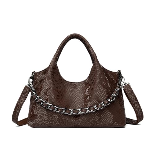 BUKESIYI Damen Tasche Umhängetasche Handtasche Frauen Klein Schultertasche Lack PU Leder Weekender DE77436 Kaffee von BUKESIYI