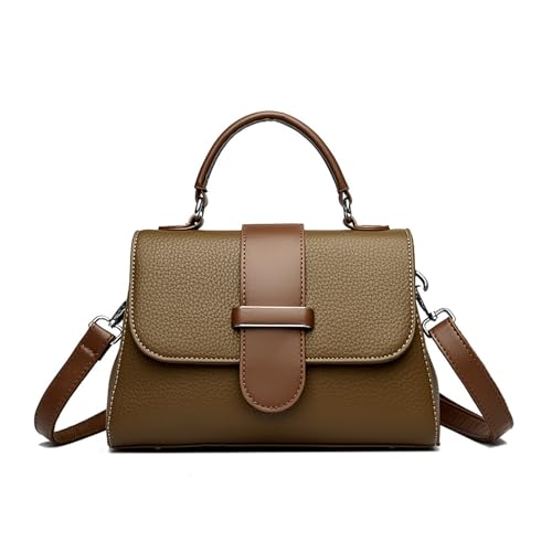 BUKESIYI Damen Tasche Umhängetasche Handtasche Frauen Klein Schultertasche Lack PU Leder Weekender DE77438 Braun von BUKESIYI