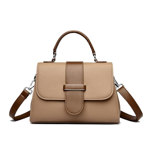 BUKESIYI Damen Tasche Umhängetasche Handtasche Frauen Klein Schultertasche Lack PU Leder Weekender DE77438 Kaki von BUKESIYI