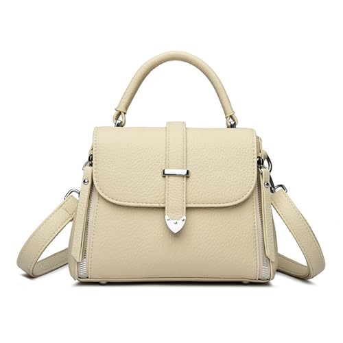 BUKESIYI Damen Tasche Umhängetasche Handtasche Frauen Klein Schultertasche Lack PU Leder Weekender DE77439 Nicht-Gerade Weiss von BUKESIYI