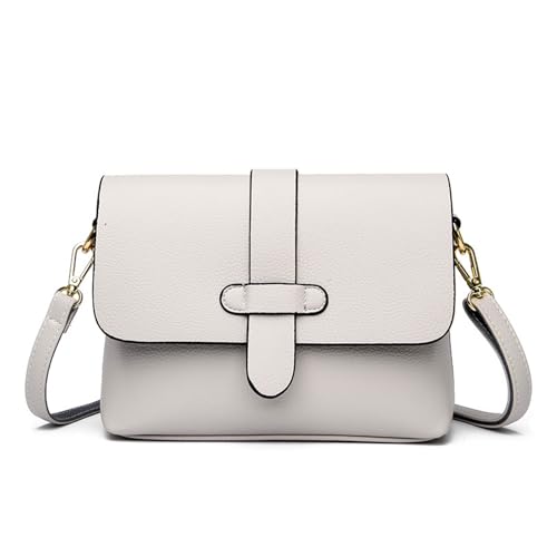 BUKESIYI Damen Tasche Umhängetasche Handtasche Frauen Klein Schultertasche Lack PU Leder Weekender DE77440 Grau von BUKESIYI