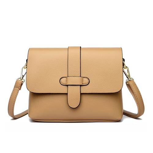 BUKESIYI Damen Tasche Umhängetasche Handtasche Frauen Klein Schultertasche Lack PU Leder Weekender DE77440 Kaki von BUKESIYI