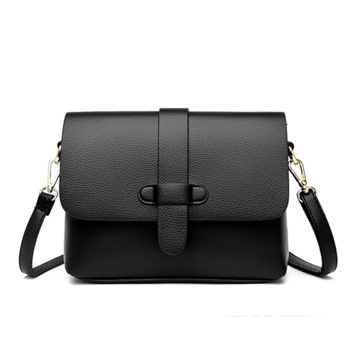 BUKESIYI Damen Tasche Umhängetasche Handtasche Frauen Klein Schultertasche Lack PU Leder Weekender DE77440 Schwarz von BUKESIYI