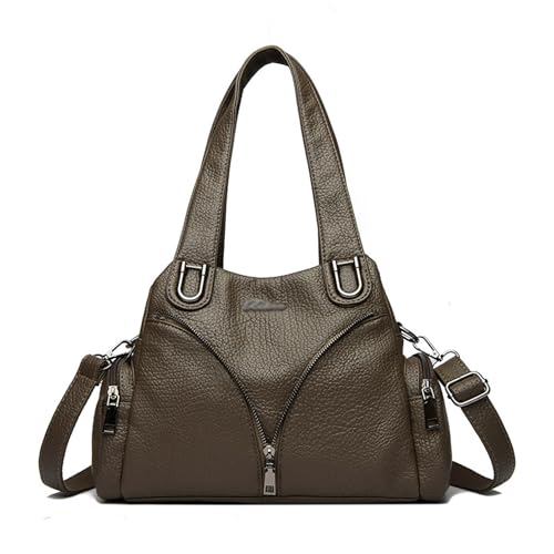 BUKESIYI Damen Tasche Umhängetasche Handtasche Frauen Klein Schultertasche Lack PU Leder Weekender DE77441 Grau von BUKESIYI