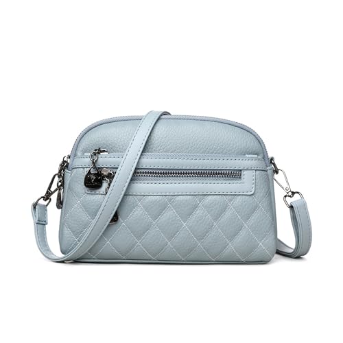 BUKESIYI Damen Tasche Umhängetasche Handtasche Frauen Klein Schultertasche Lack PU Leder Weekender DE77444 Blau von BUKESIYI