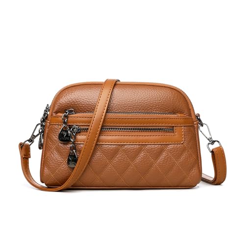 BUKESIYI Damen Tasche Umhängetasche Handtasche Frauen Klein Schultertasche Lack PU Leder Weekender DE77444 Braun von BUKESIYI