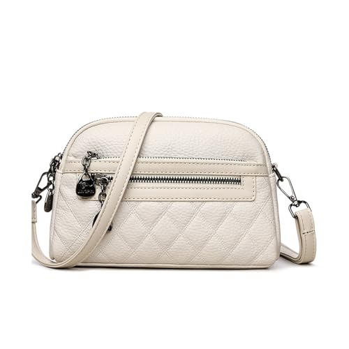 BUKESIYI Damen Tasche Umhängetasche Handtasche Frauen Klein Schultertasche Lack PU Leder Weekender DE77444 Nicht-Gerade Weiss von BUKESIYI