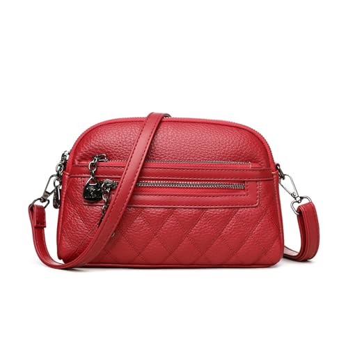 BUKESIYI Damen Tasche Umhängetasche Handtasche Frauen Klein Schultertasche Lack PU Leder Weekender DE77444 Weinrot von BUKESIYI