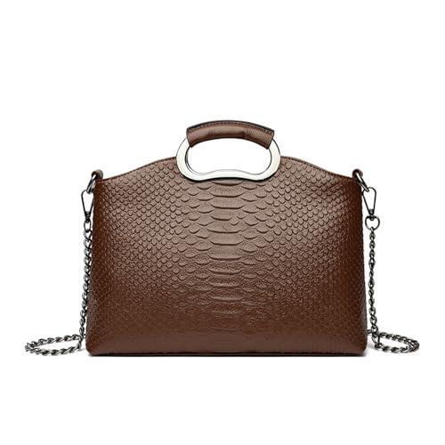 BUKESIYI Damen Tasche Umhängetasche Handtasche Frauen Klein Schultertasche Lack PU Leder Weekender DE77453 Braun von BUKESIYI
