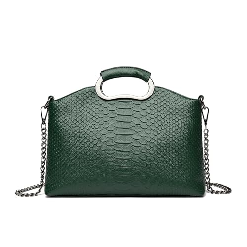 BUKESIYI Damen Tasche Umhängetasche Handtasche Frauen Klein Schultertasche Lack PU Leder Weekender DE77453 Grün von BUKESIYI