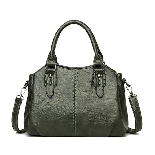 BUKESIYI Damen Tasche Umhängetasche Handtasche Frauen Klein Schultertasche Lack PU Leder Weekender DE77454 Grün von BUKESIYI