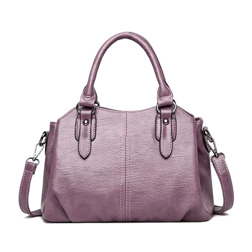 BUKESIYI Damen Tasche Umhängetasche Handtasche Frauen Klein Schultertasche Lack PU Leder Weekender DE77454 Schwarzrot von BUKESIYI
