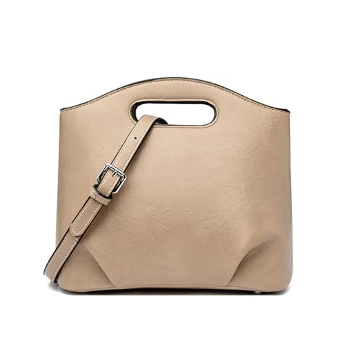 BUKESIYI Damen Tasche Umhängetasche Handtasche Frauen Klein Schultertasche Lack PU Leder Weekender DE77455 Kaki von BUKESIYI