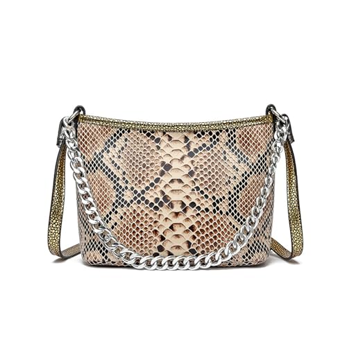 BUKESIYI Damen Tasche Umhängetasche Handtasche Frauen Klein Schultertasche Lack PU Leder Weekender DE77457 Gold von BUKESIYI