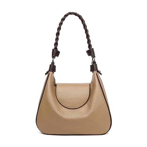 BUKESIYI Damen Tasche Umhängetasche Handtasche Frauen Klein Schultertasche Lack PU Leder Weekender DE77458 Kaki von BUKESIYI