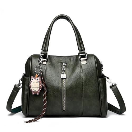 BUKESIYI Damen Tasche Umhängetasche Handtasche Frauen Klein Schultertasche Lack PU Leder Weekender DE77461 Grün von BUKESIYI
